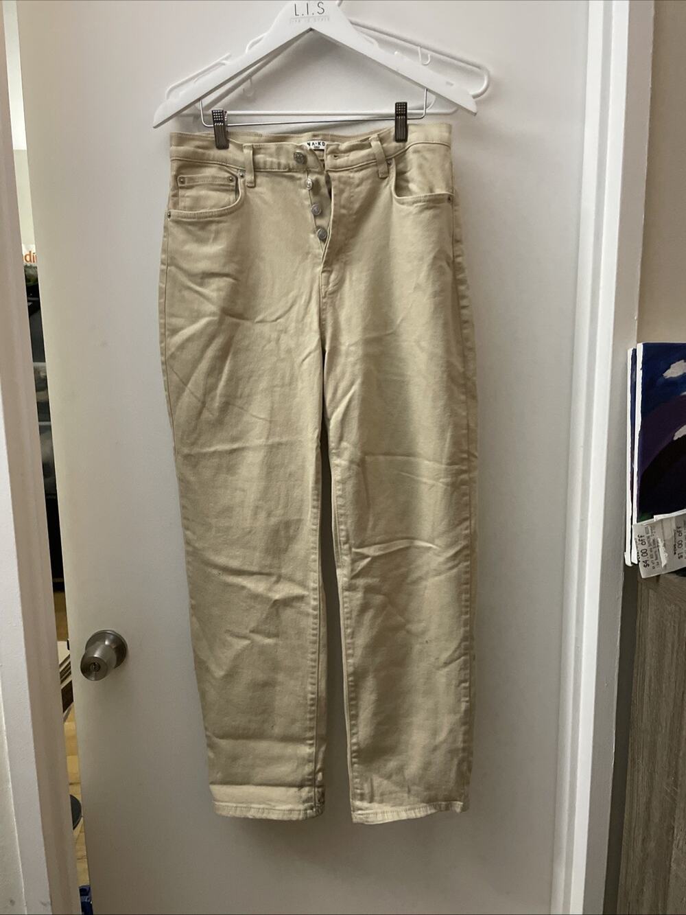 NA-KD Jeans Womems EU40 Beige Jeans Button Fly Denim